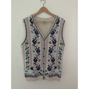 VTG Northern Reflections Sweater Vest Cottagecore 90s Flowers Butterflies